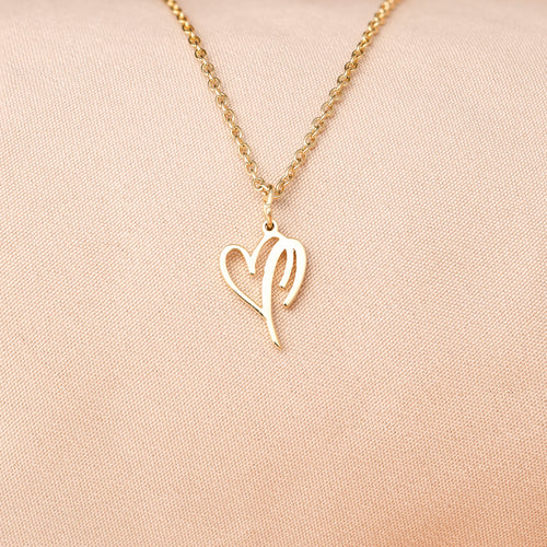 Initial Heart Necklace