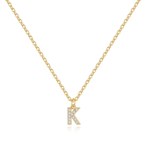 Pave Uppercase Initial Necklace