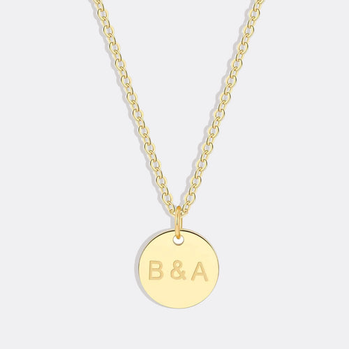 Love Disc Initial Necklace