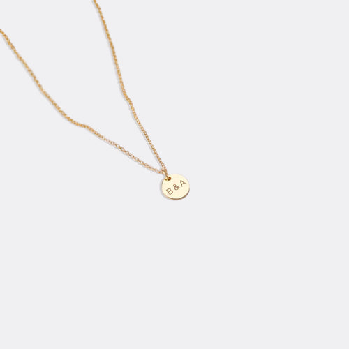 Love Disc Initial Necklace