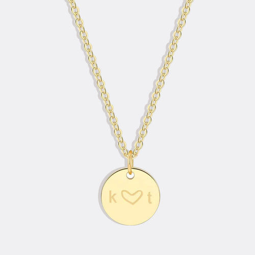 Love Disc Initial Necklace