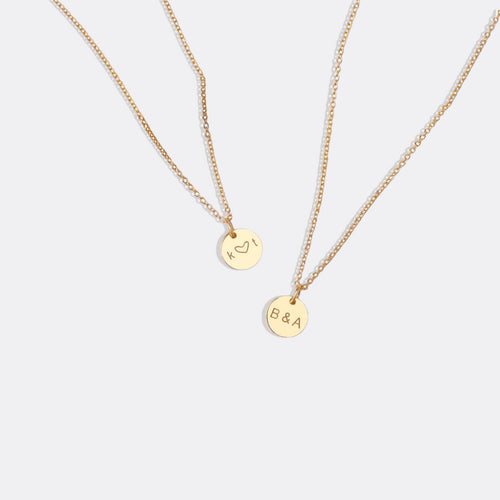 Love Disc Initial Necklace