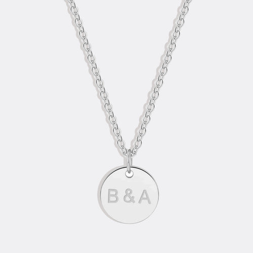 Love Disc Initial Necklace