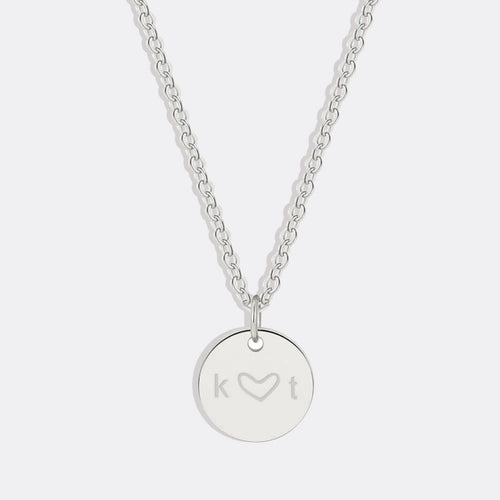 Love Disc Initial Necklace