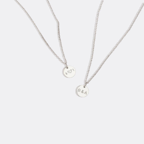 Love Disc Initial Necklace