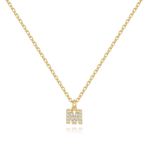 Pave Uppercase Initial Necklace