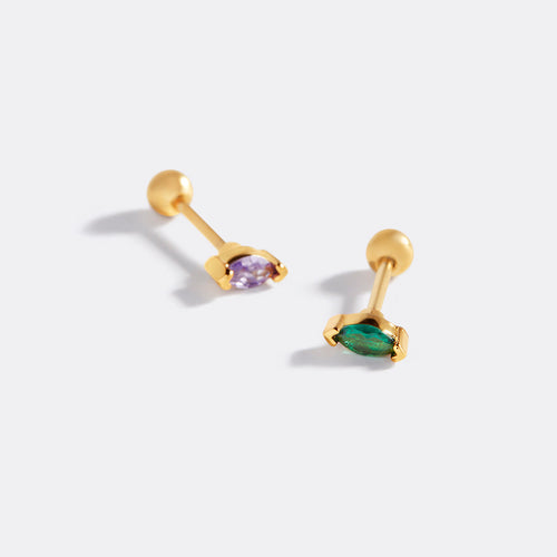 Marquis Gemstone Sleeper Stud Earrings