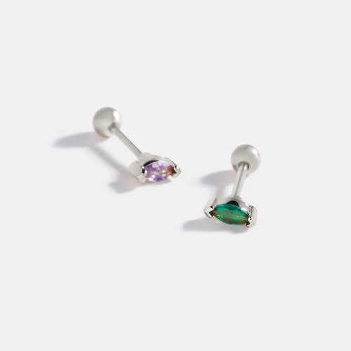 Marquis Gemstone Sleeper Stud Earrings