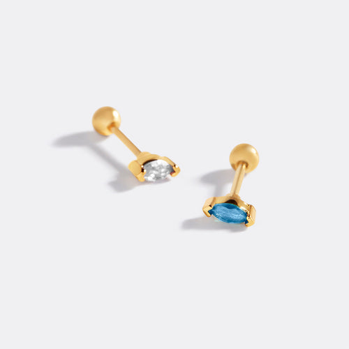 Marquis Gemstone Sleeper Stud Earrings
