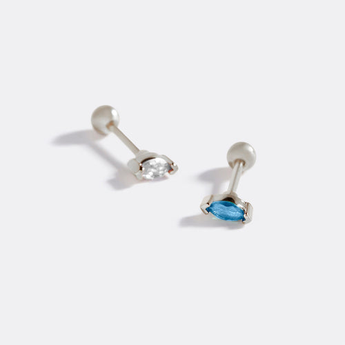 Marquis Gemstone Sleeper Stud Earrings