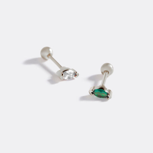 Marquis Gemstone Sleeper Stud Earrings