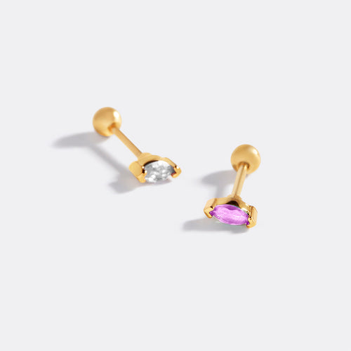 Marquis Gemstone Sleeper Stud Earrings