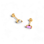 Marquis Gemstone Sleeper Stud Earrings