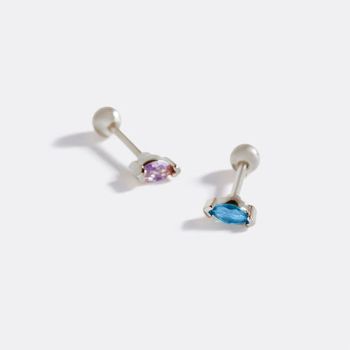 Marquis Gemstone Sleeper Stud Earrings