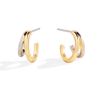 Mixed Metal Double Hoop Earrings