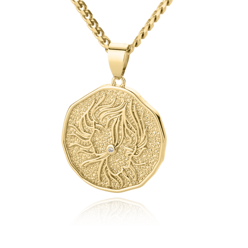 Astrological Sign Coin Pendant Necklace