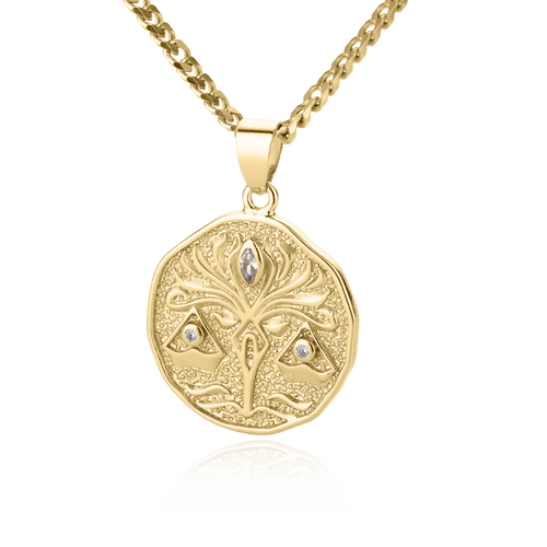 Astrological Sign Coin Pendant Necklace