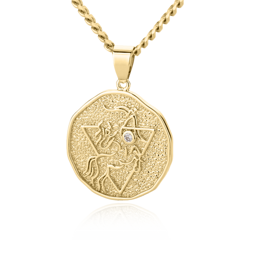 Astrological Sign Coin Pendant Necklace
