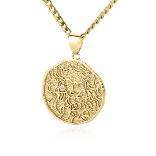 Astrological Sign Coin Pendant Necklace