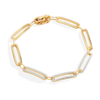 Pave Diamond Paperclip Bracelet