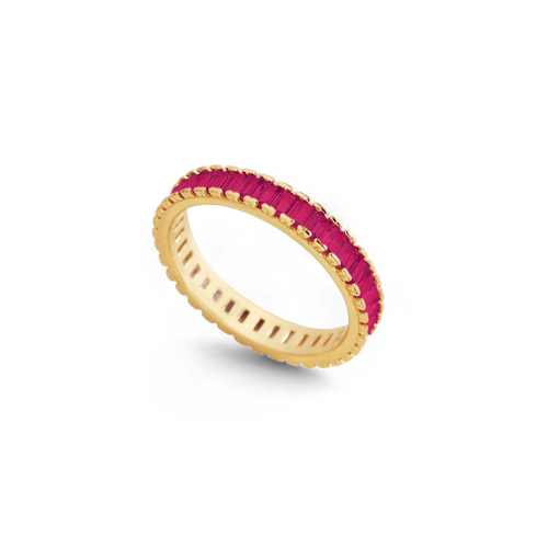 Baguette Birthstone Eternity Band