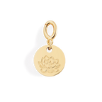 Engraved Birth Flower Disc Charm