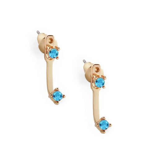 Birthstone Drop Ear Jacket Earrings