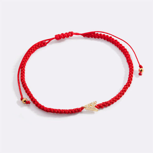 Braided Initial String Adjustable Bracelet
