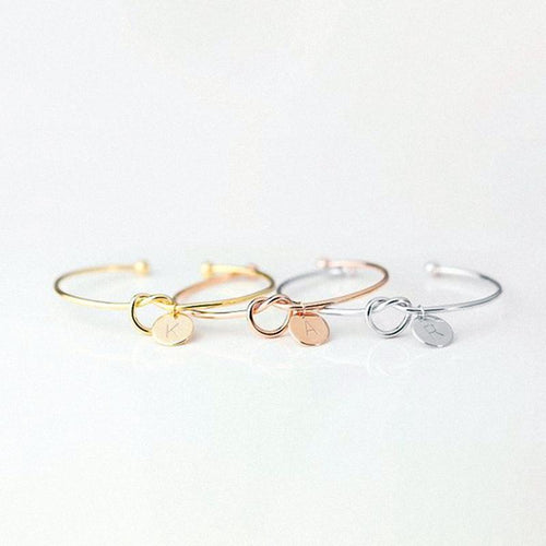 Personalized Tie the Knot Bracelet • Bridesmaid Gift Bracelet