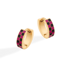 Checkered Hoop Earrings