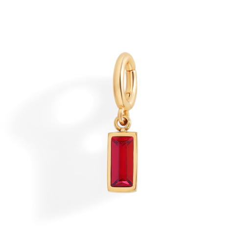 Dainty Baguette Birthstone Charm