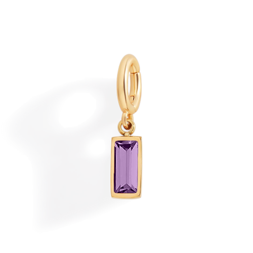 Dainty Baguette Birthstone Charm