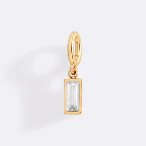 Dainty Baguette Birthstone Charm