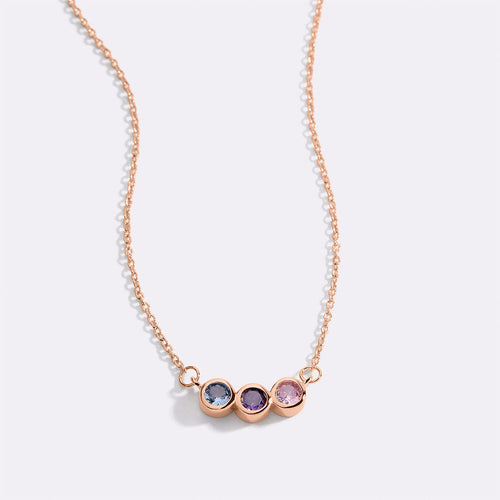 Dainty Family Birthstones Necklace