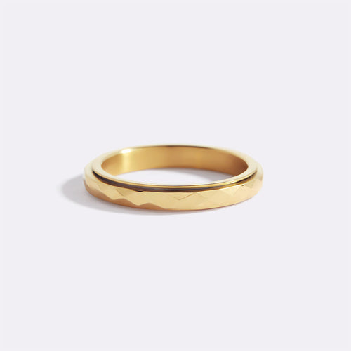 Dainty Hammered Band Spinning Fidget Ring