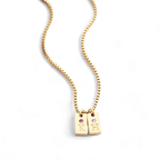 Dainty Pave Tag Initial Necklace