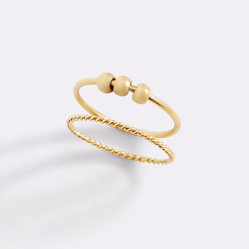 Dainty Stackable Beaded Fidget Ring Set