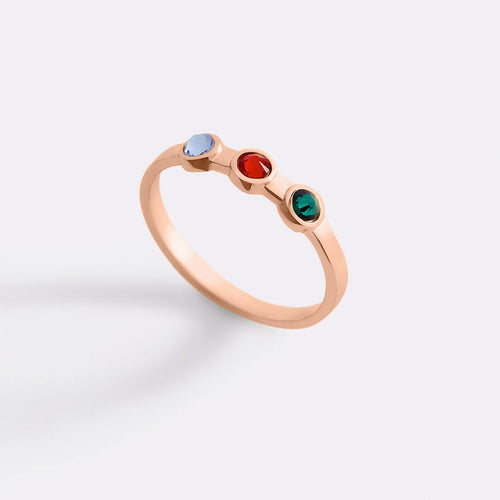 Dainty 3 Birthstone Ring