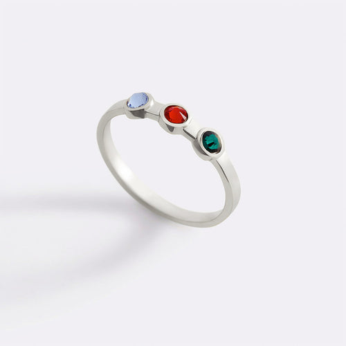 Dainty 3 Birthstone Ring