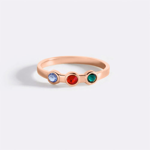 Dainty 3 Birthstone Ring