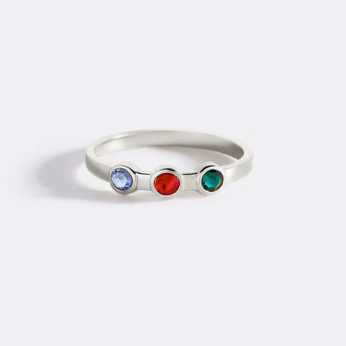 Dainty 3 Birthstone Ring