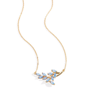Birthstone Leaf Pendant Necklace