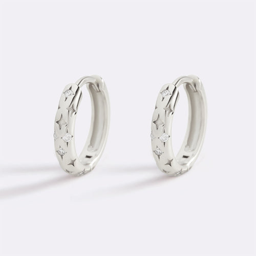 Falling Stars Huggie Hoop Earrings