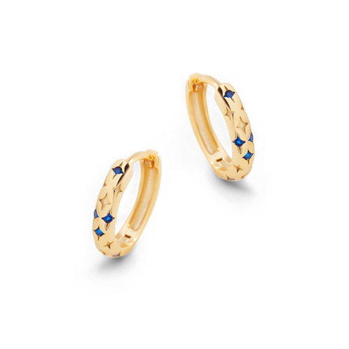 Falling Stars Huggie Hoop Earrings