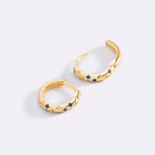 Falling Stars Huggie Hoop Earrings