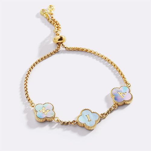 Colorful Clover Custom Name Bracelet