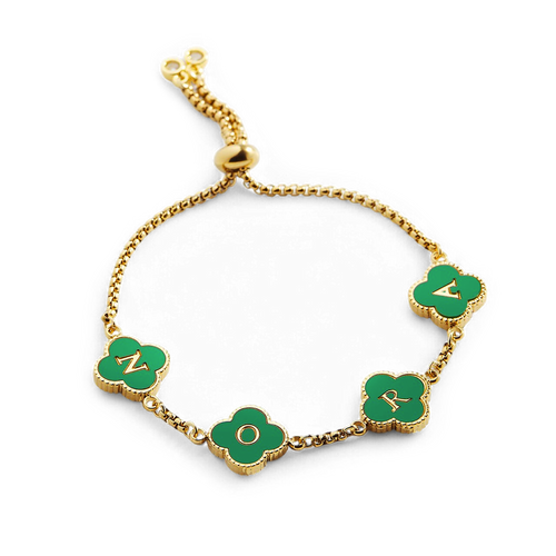 Colorful Clover Custom Name Bracelet