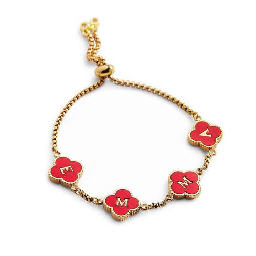 Colorful Clover Custom Name Bracelet