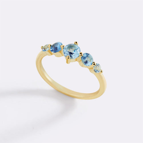 Five Stone Statement Birthstone Ring