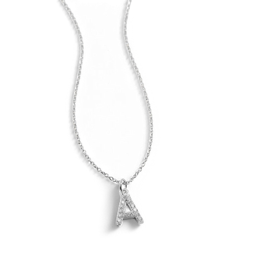 Pave Uppercase Initial Necklace